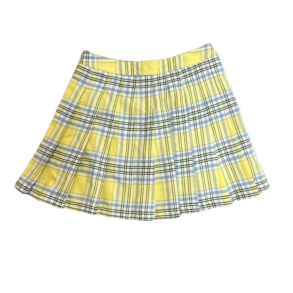 Forever‎ 21 Womens XS Skirt Yellow Plaid Pleated Mini Schoolgirl Preppy Trendy​